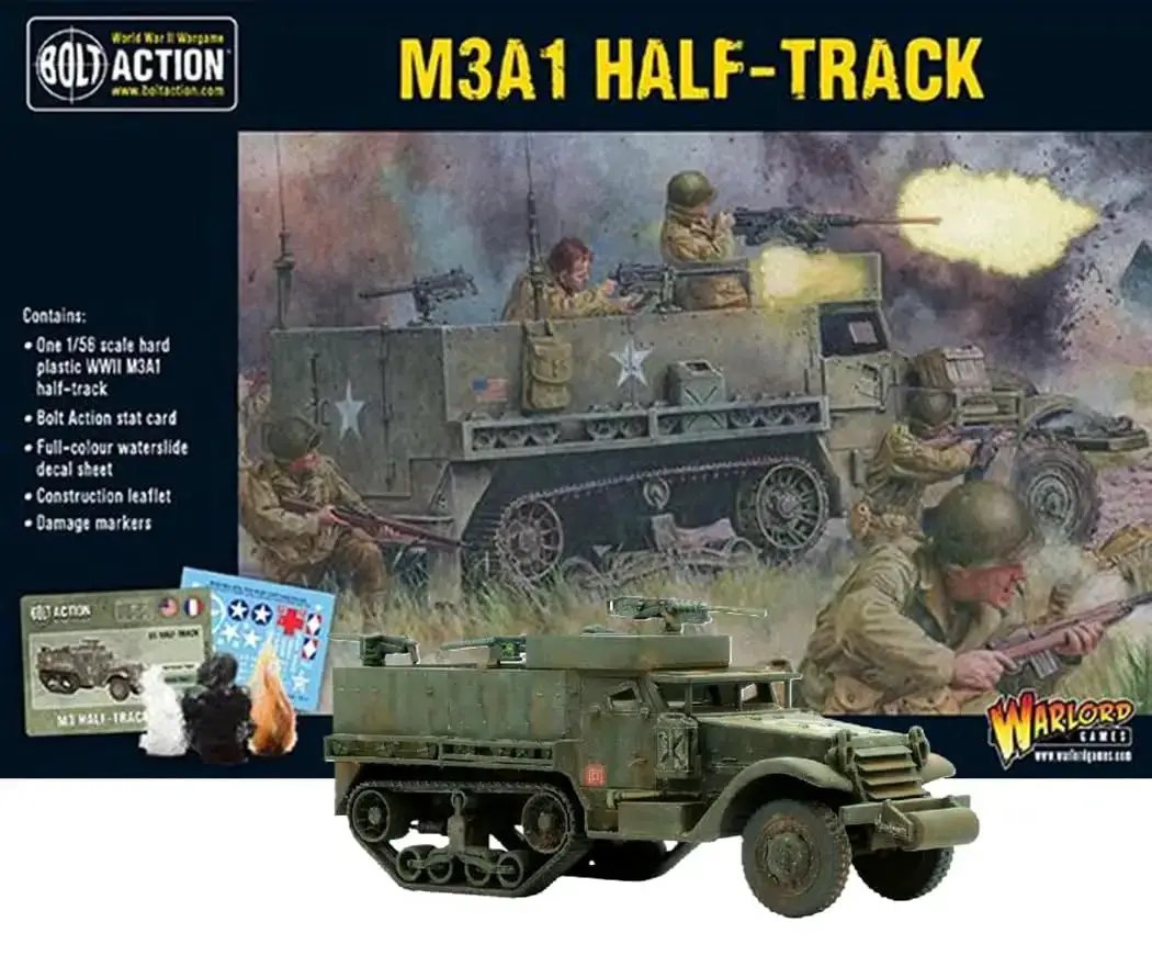 US Army M3A1 Half Track Scale Model Kit For Bolt Actio...