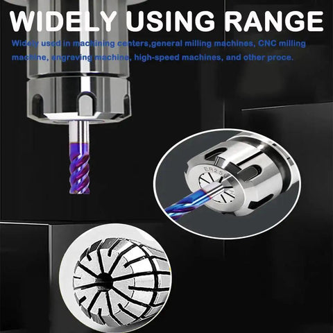 ER16 Spring Collet Chuck 8mm For CNC Milling Lathe Engraving Tool 40Cr Steel showing clamping function and versatility in use