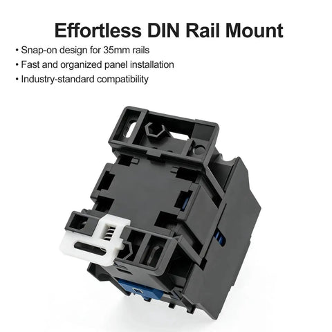 Beefy 3-Pole AC Contactor CJX2-1810 with 24VAC coil showing DIN rail mount compatibility