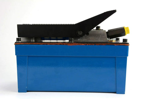 TEMCo HP0000 air hydraulic pump power pack, 10,000 psi, blue base, black lever, yellow cap