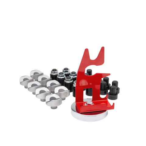 Fixturing Kit For Portable Welding Table With Magnetic Torch Holder, V Blocks For Round Tubing, Stackable Riser Stops Display