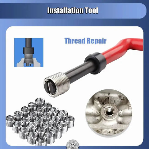 M12x1.0mm Helicoil Thread Repair Kit With Premium Stainless Steel Wire Inserts for restoring damaged internal threads in soft metals