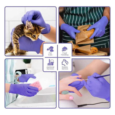 Imperial Blue Nitrile Gloves 3.5 Mil Medium Case 1000 Powder Free Latex Free used for pet care, food handling, cleaning, and beauty