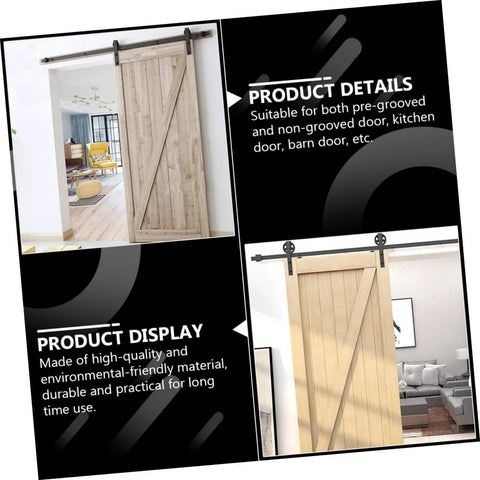 Heavy Duty Barn Door Nylon Roller Wheels Set Smooth Sliding Pulleys With Low Noise Durable Hanging Rail Hardware DIY Friendly Installation And Modern Style Scratch Free Doors in a home setting