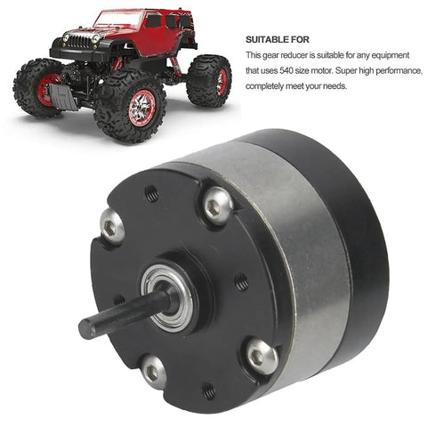 Planetary Gearbox Reduction Motor For RC Cars And Trucks High Performance Transmission with 540 motor compatibility shown near RC truck