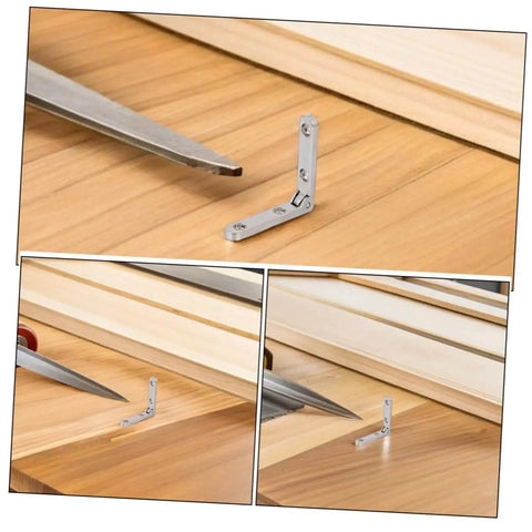Close-up view of 12 Pcs Zinc Alloy Jewelry Box Hinges 30x30x6mm Miniature 90 Degree Small Decorative Hinges For Wooden Cabinets And DIY Craft Boxes DearMamy.