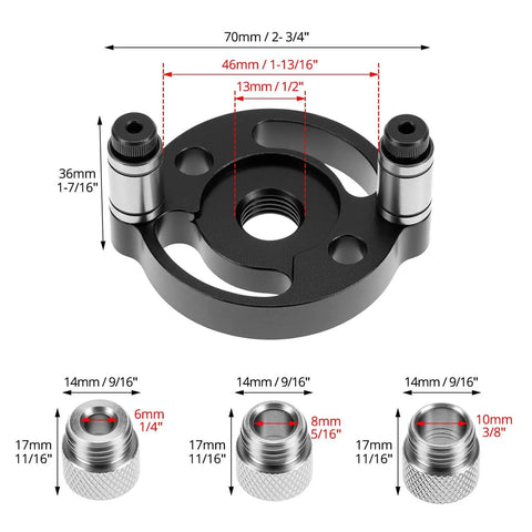 Self Centering Doweling Jig With Straight Hole Guide For Precise Woodworking Including 6mm 8mm And 10mm Bushings And Accurate Hole Locator