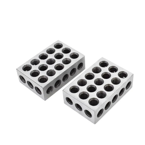 Five Pair 1-2-3 Blocks Set With 23 Holes For Precision Machining, 0.0002 Inch Squareness, Hardened Tool Steel