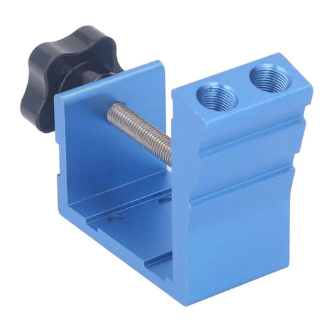 46 Piece Pocket Dowel Hole Jig Kit With Aluminum Alloy Guides for precise joint angles, shown from the side, blue aluminum material