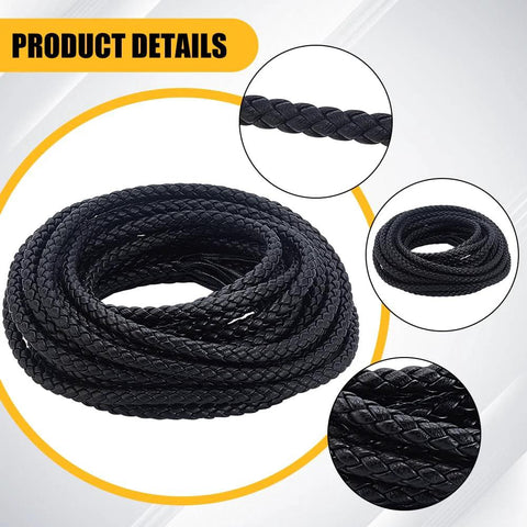 Graphite compression packing rope, 5.5 yd long, 0.24 in diameter, black braided for pump glands or valve stems