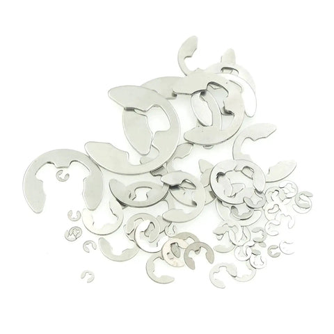 500 Piece Metric E Clips Kit In 304 Stainless Steel With 14 Sizes From 1.5mm To 15mm Side Mount External Retaining Rings Assortment