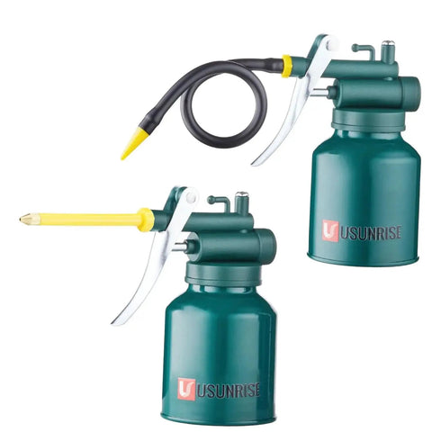 Garage Ready Dual Spout Oiler Can 8oz Green Metal Pump With Flexible And Straight Spouts For Precision Lubrication On Tools Machinery Bikes Auto And Maintenance Built From Heavy Duty Green Coated Metal For Superior Durability And Corrosion Resistance