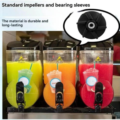 Three Pack 3587 Standard Magnetic Impeller And 3220 Bearing Sleeve Combo Kit with Crathco beverage dispensers in use