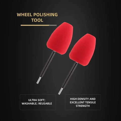 Cylindrical Drill Polishing Tool For Wheels And Hubs With Foam Sponge Pads Buffing Wheel Auto Car Rim Polisher, front view
