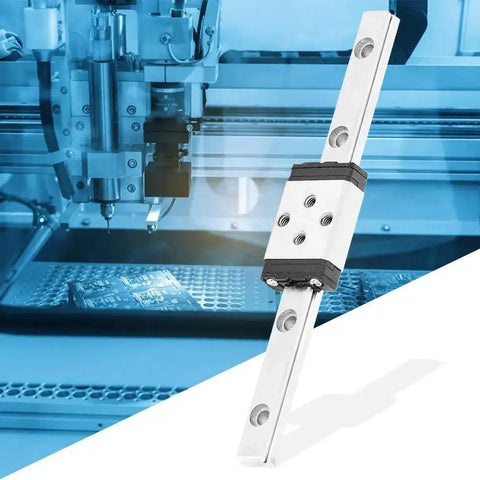 Miniature Linear Guide Rail with Lengthened Slider Block Carriage, LML5H - 75-1R CNC Linear Motion System in machinery setup.