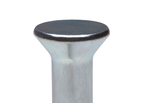 Close-up of One Quarter Inch By Two Inch Split Drive Flat Zinc Plated Concrete Anchor Tamperproof Rust Resistant For Dry Applications