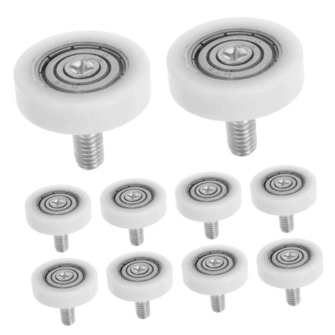 10 Piece Wear Resistant Beefed Up Track Wheels Set For Smooth Drawer And Cabinet Sliding, Heavy Duty Casters For Furniture