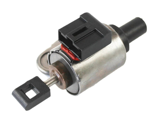 CVT transmission stepper motor with black plug connector and metal housing, shaft drive