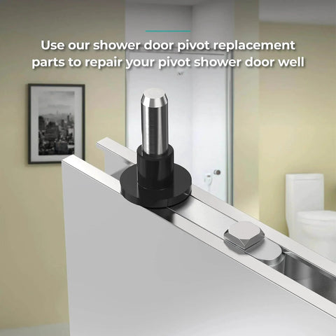 Shower Door Pivot Block With Three Quarters Inch Pin For Framed Swing Doors, Hinge Pin Kit Fits Framed Swing Door Replacement