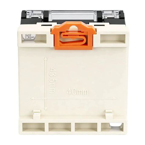 Rear view of Heavy Duty General Purpose Relay RGF2BD740L with 6 Pin DPST, LED Indicator, Protection Cover, 35mm DIN Rail Mount