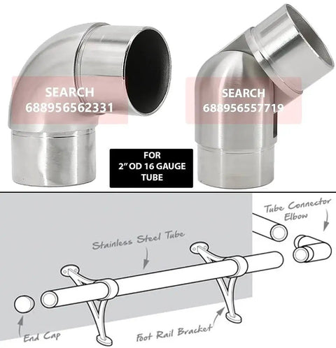 316 Grade Stainless Steel Tube 2 Inch Outer Diameter, 60 Inch Length, 16 Gauge, Custom Length, Laser Welded for Maximum Corrosion Resistance pipe fittings and diagram