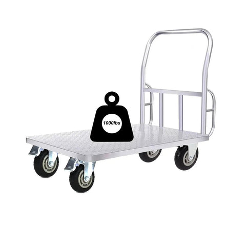 4 Inch Caster Wheels Set Of 4 Heavy Duty Casters with cart showing weight capacity, includes locking swivel and fixed wheels