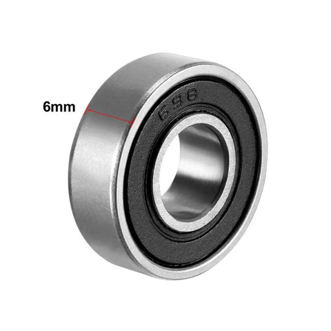 698-2RS Double-Sealed Deep Groove Ball Bearings 8mm x 19mm x 6mm, carbon steel, close-up view of side and seal