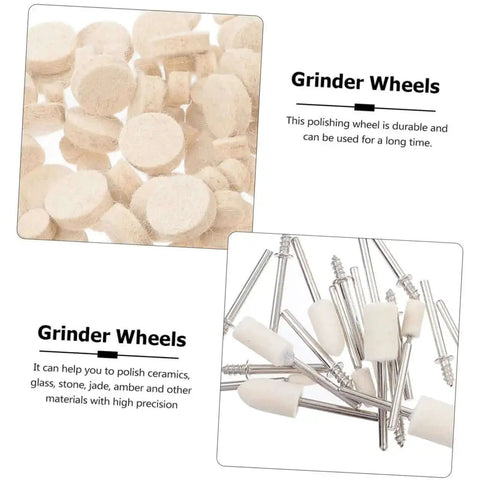 120 Count Pro Grade Wool Felt Polishing Wheels Set With Shank Handle For Rotary Tools Buffing Pads Kit For Metal Plastic Jewelry