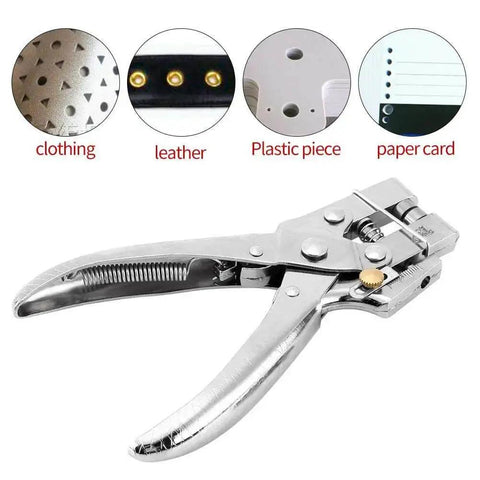 DIY Eyelet Setting Tool Pliers Kit With 100 Gold Grommets for crafting on clothing, leather, plastic pieces, and paper cards