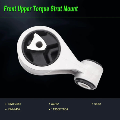 Front view of Nissan Rogue Engine Motor Mount Set For 2.5L AWD Models 2008 Through 2013 And 2014 Through 2015 Rogue Select Replacement A7370