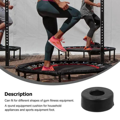 4 Pack Shock Absorber Rubber Ring Pads For Fitness Equipment Non Slip Wear Resistant Feet Bumpers in use on trampolines