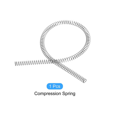 304 Stainless Steel Compression Spring With 0.7mm Wire And 5mm Outer Diameter, 12 Inch Free Length shown coiled on white background.
