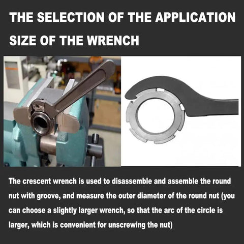 C Hook Spanner Wrench Collet Chuck For 28 To 32mm Round Nut Heavy Duty Forged 45 Steel in use for ER chuck nut removal