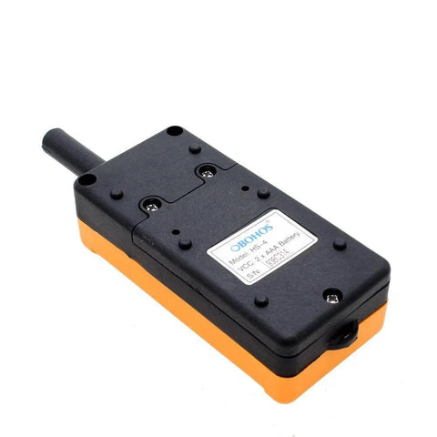 Back view of 4 Key Industrial Crane Remote Control Wireless Transmitter Push Button Switch 12 24V AC DC IP65 Waterproof Dustproof