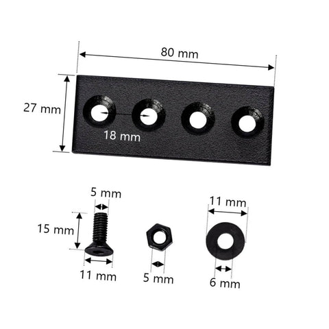 Barn Door Track Connector Joining Plate Black Metal Carbon Finish For Sliding Door Installation 1 Set Flat Mending Bracket