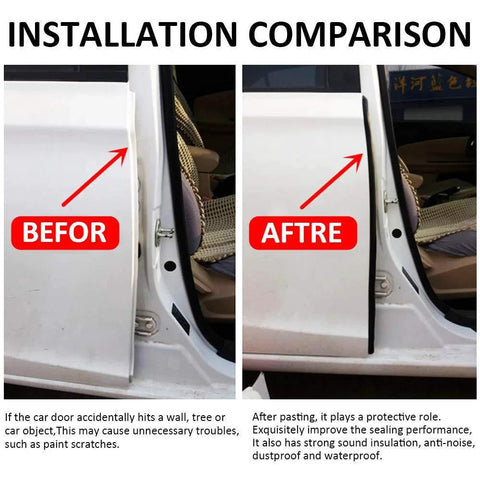 Installation comparison of 20 Ft Car Door Weather Stripping Seal With Side Bulb Push On EPDM Foam Rubber Gasket Stainless Steel Clips Waterproof Noise Blocking Door Jam Seal For Cars Trucks Boats RVs And Home Use
