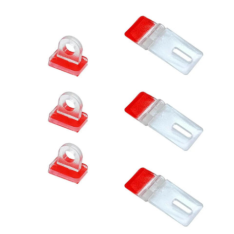 Clear 4 Pack Self Adhesive Latches Tiny Plastic Hinges for Cabinets Crafts Aquariums Glass Tile Projects, Transparent Size Display