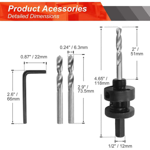Nine And A Quarter Inch Bi Metal Hole Saw Kit With One Half Inch Hex Shank Quick Change Arbor For Cornhole Boards Recessed Lights