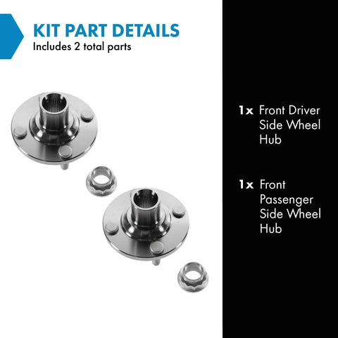 Front Wheel Hub Assembly Pair For Toyota Yaris, Prius C, And Scion iQ - Left Driver Side And Right Passenger Side, 2 Piece Set