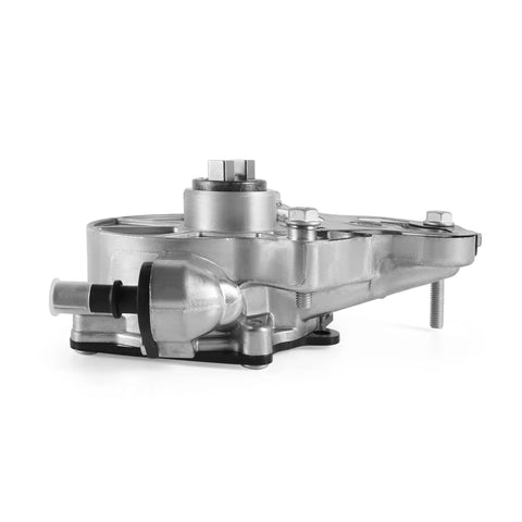 Side view of AULINK 12686657 vacuum pump, silver aluminum body with drive shaft and mounting bolts