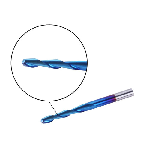 Ultra Sharp 10 Piece Nano Blue Coat Flat Nose End Mill Set For CNC Router Bits One Eighth Inch Shank Upcut Two Flute End Mills