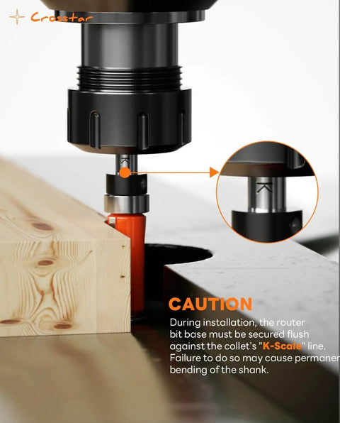 Flush Trim Router Bit Set Four Piece One Quarter Inch Shank Top And Bottom Bearing Carbide Template Guide Bits for woodworking.