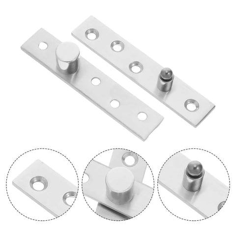 2 Pack Stainless Steel Hidden Door Hinges With 360 Degree Pivot And Hush Quiet Operation, close-up of hinge components