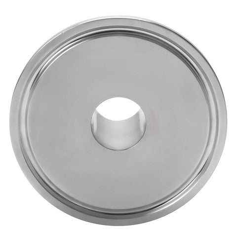 Stainless steel sanitary end cap, 304, tri-clamp Clover, 2 in x 1/2 in, front view