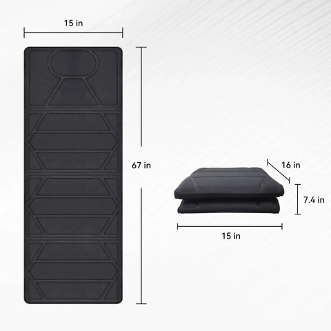 Full Body Massage Pad For Bed With 10 Vibration Motors And 5 Massage Modes, Heated Mattress Pad shown in foldable and open size