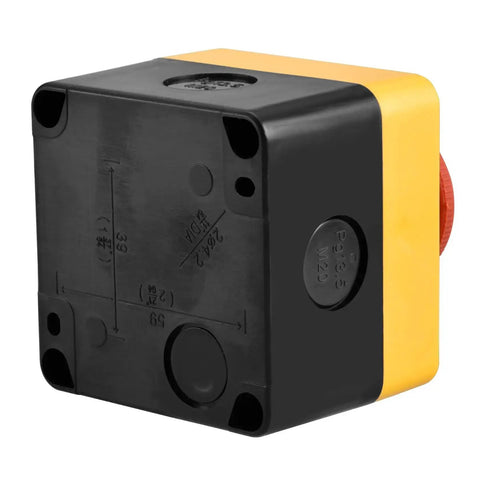 Industrial Red Mushroom Emergency Stop Switch Station DPST 660V 10A Waterproof Box Enclosure rear view