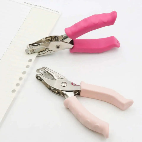 Two Pack Mini Circle Hole Punches One Quarter Inch And One Eighth Inch For Crafts Portable Handheld Paper Puncher With Grip Handle