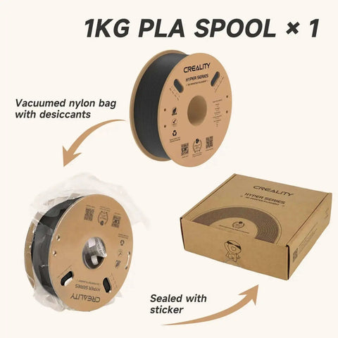 Hyper PLA Filament 1.75mm 1 Kg Spool Black For Crazy Fast 3D Printing Up To 600mm Per Second