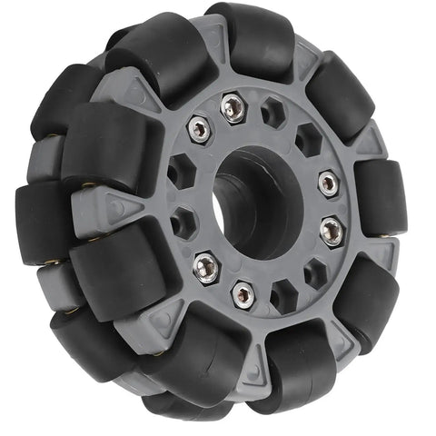 100mm Double Plastic Omnidirectional Wheel For Robots With 360 Degree Mobility And Rubber Rollers Built Tough 20Kg Load Capacity