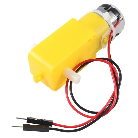 Single TT DC gearbox motor from 8 Pack TT DC Gearbox Motors AEDIKO 3 to 6V 1 to 48 Ratio with 2.54mm wire leads for Arduino DIY projects.